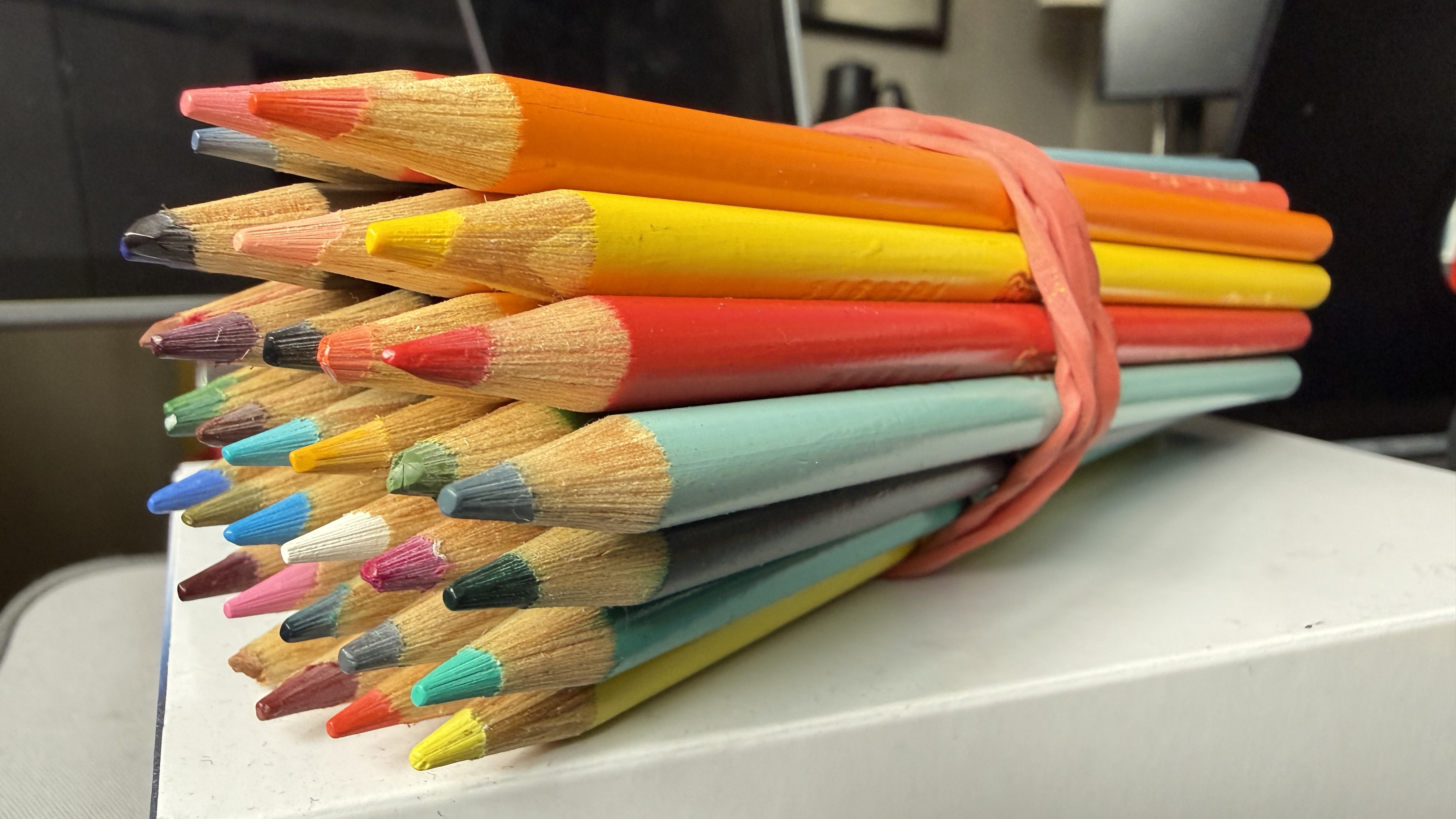 A Box of Colored Pencils.